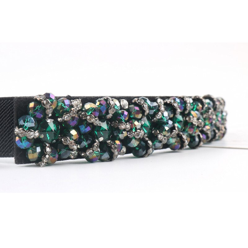 JuliaFashion-New Dress Rhinestone Tunic Belt