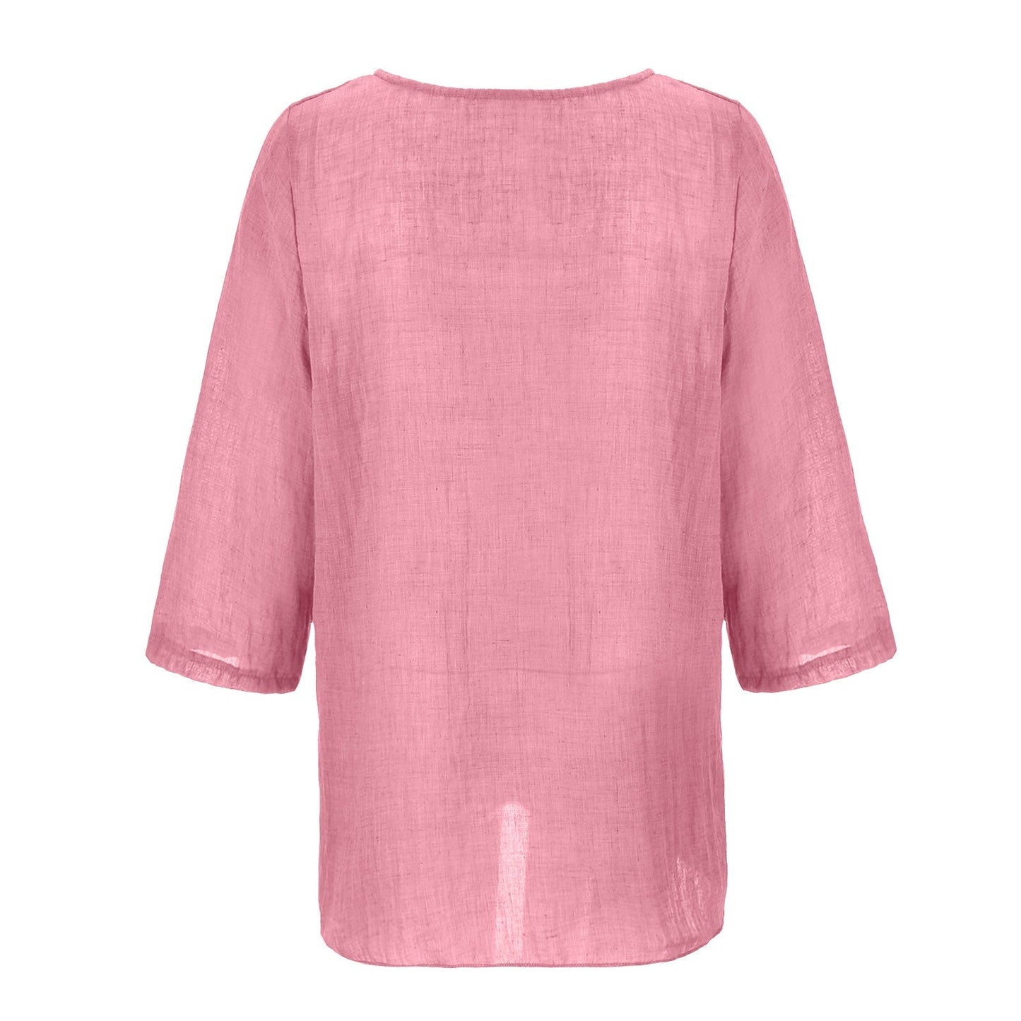 JuliaFashion - 2024 Women's V-Neck Long Sleeve Tunic Shirts Loose Casual T Shirt