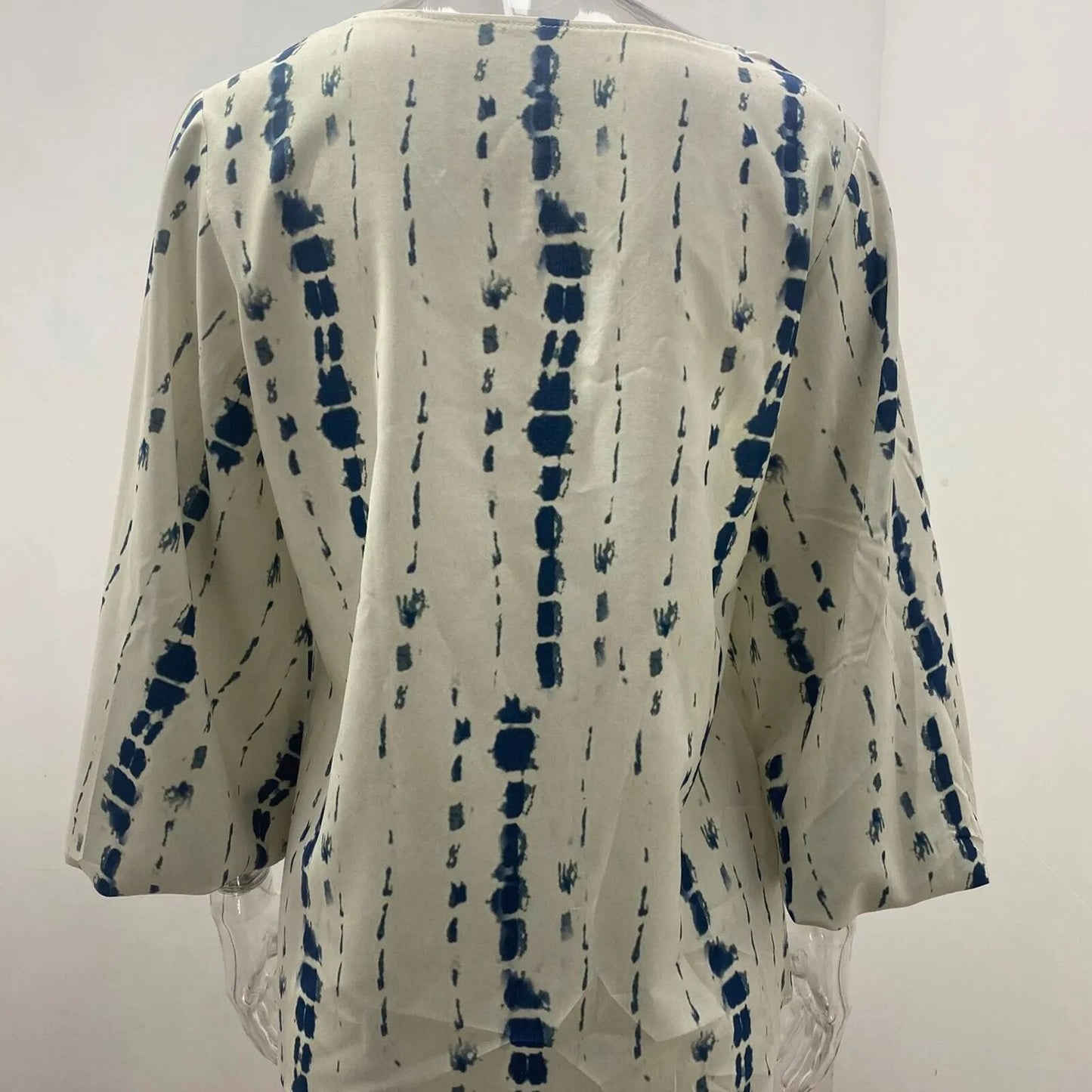 JuliaFashion-Elegant V-Neck Lantern Sleeve Tee