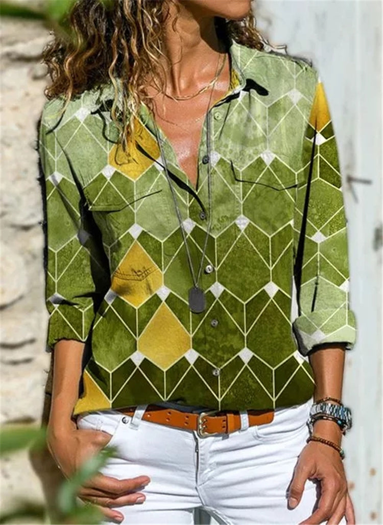 JuliaFashion - 2024 Women's Shirt Long Sleeve Casual Large Size Top
