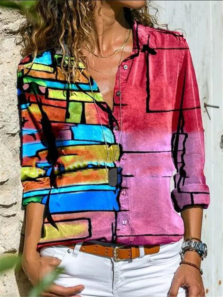 JuliaFashion - 2024 Women's Shirt Long Sleeve Casual Large Size Top