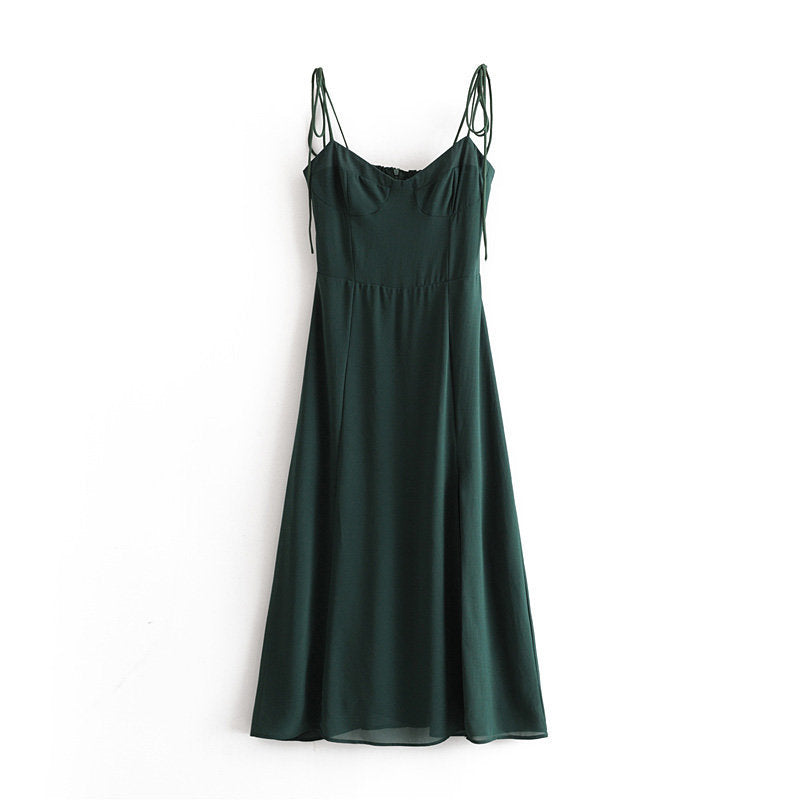 Retro Solid Lace Summer Dress