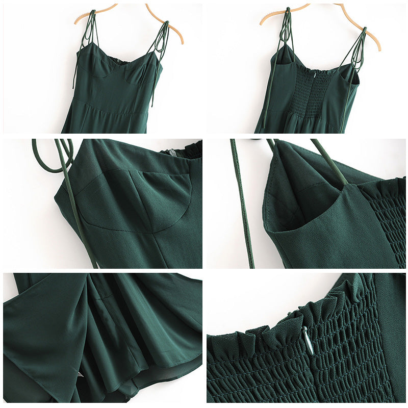 Retro Solid Lace Summer Dress