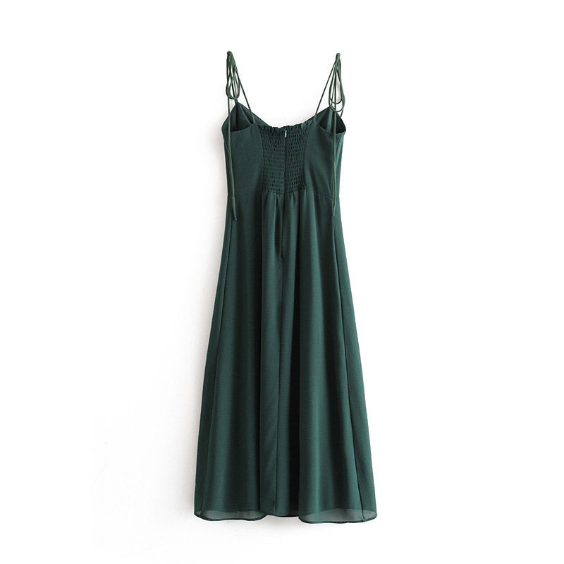 Retro Solid Lace Summer Dress