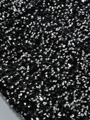 JuliaFashion-O-Neck Luxury Sequin Feather Bodycon Dress