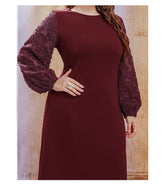 JuliaFashion-Gentle Lace Casual Gauze Design O-Neck Dresses