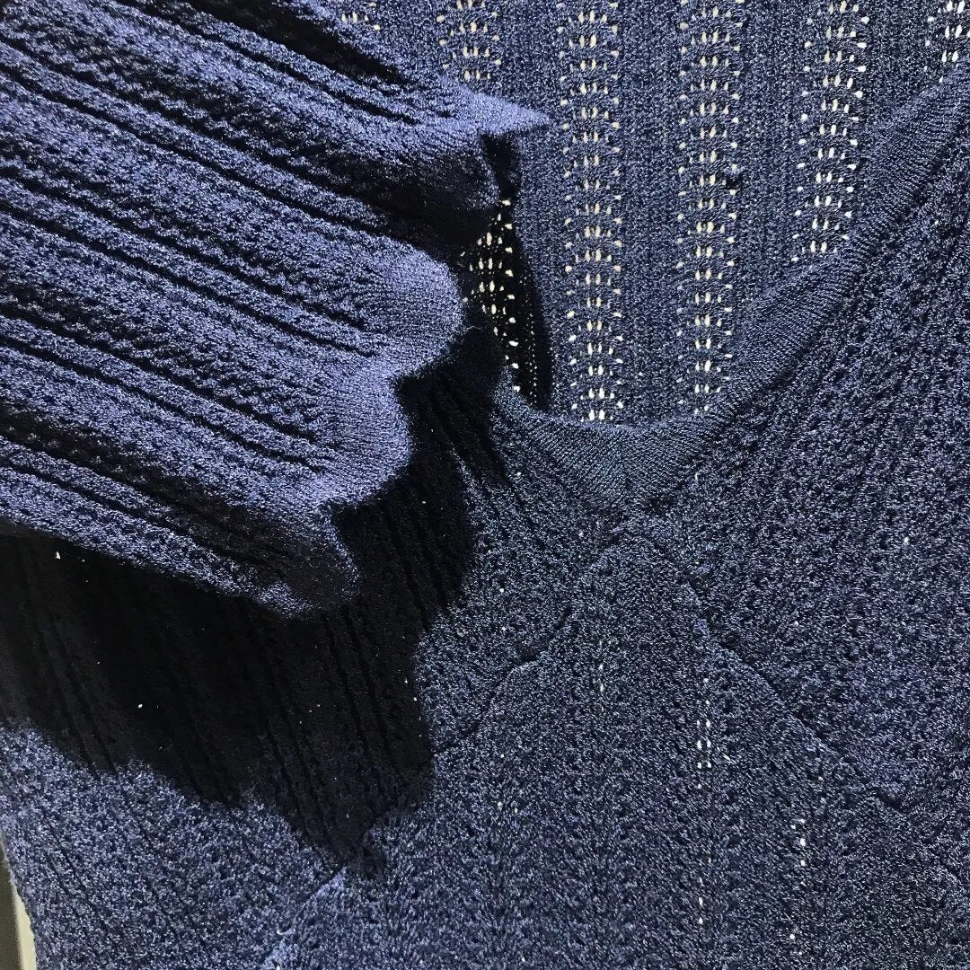 JuliaFashion - 2024 Slim V-Neck Knit Sweater Tee