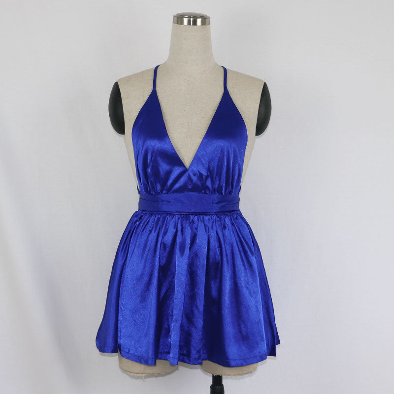 JuliaFashion - 2024 Sexy Back Cross Lace Up Bow Tie Strap Dresses