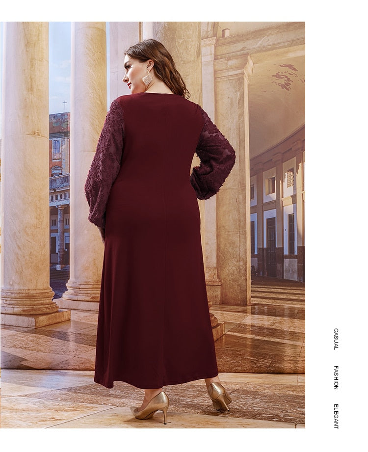 JuliaFashion-Gentle Lace Casual Gauze Design O-Neck Dresses