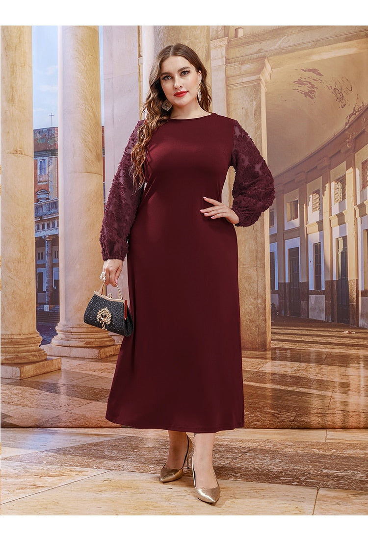 JuliaFashion-Gentle Lace Casual Gauze Design O-Neck Dresses