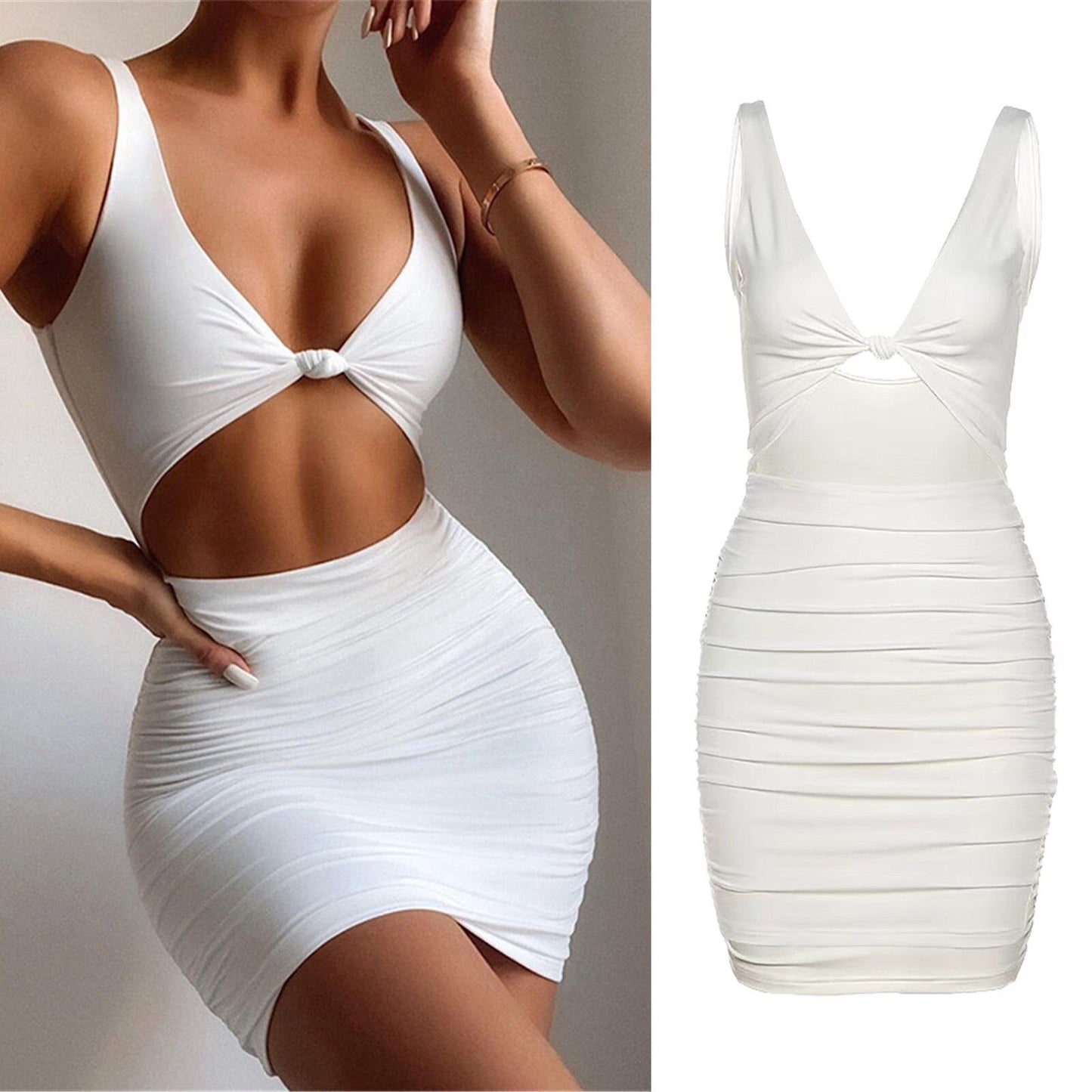 JuliaFashion - 2024 Sexy Stretchy Sleeveless Backless Cutout Dress
