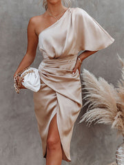 JuliaFashion - 2024 Sexy Party One Shoulder High Split Bandage Long Dresses