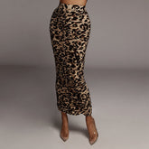 JuliaFashion-Leopard Print Bodycon Pencil Skirt