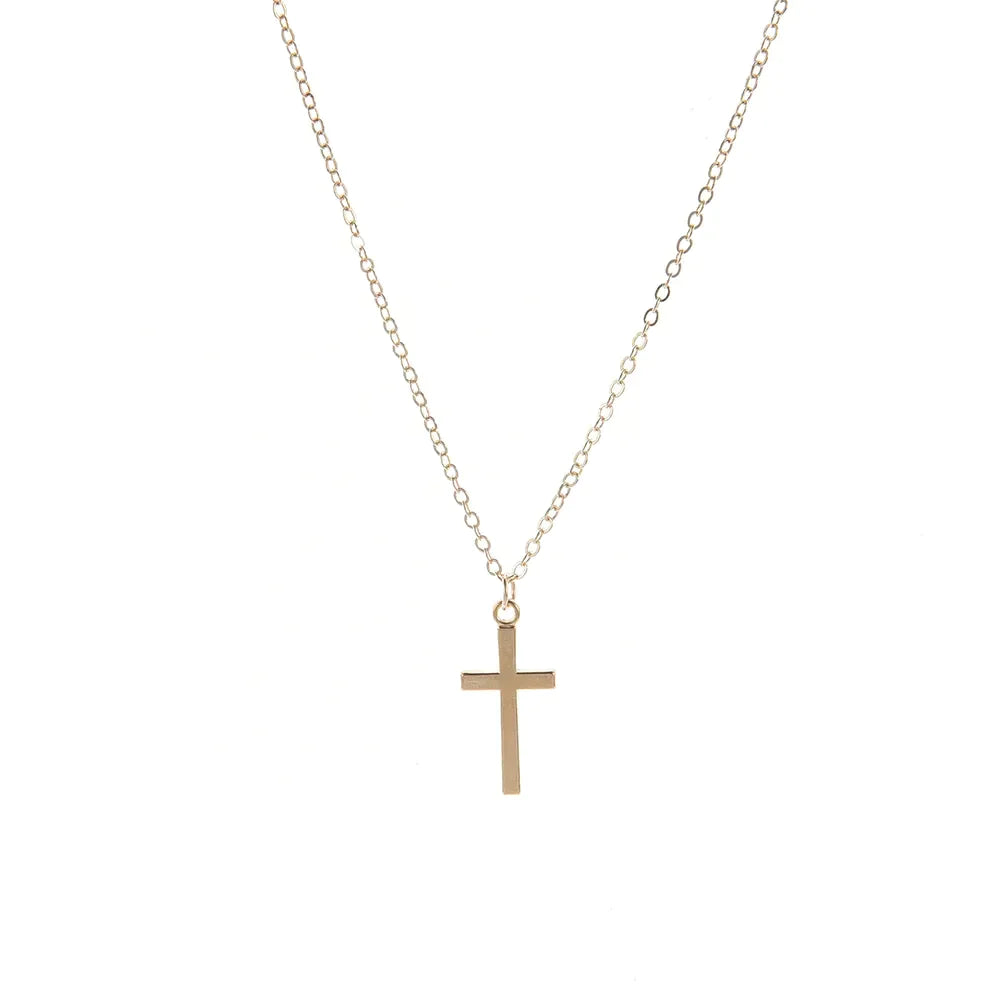 JuliaFashion - 2024 Simple Gold Cross Pendant Necklace