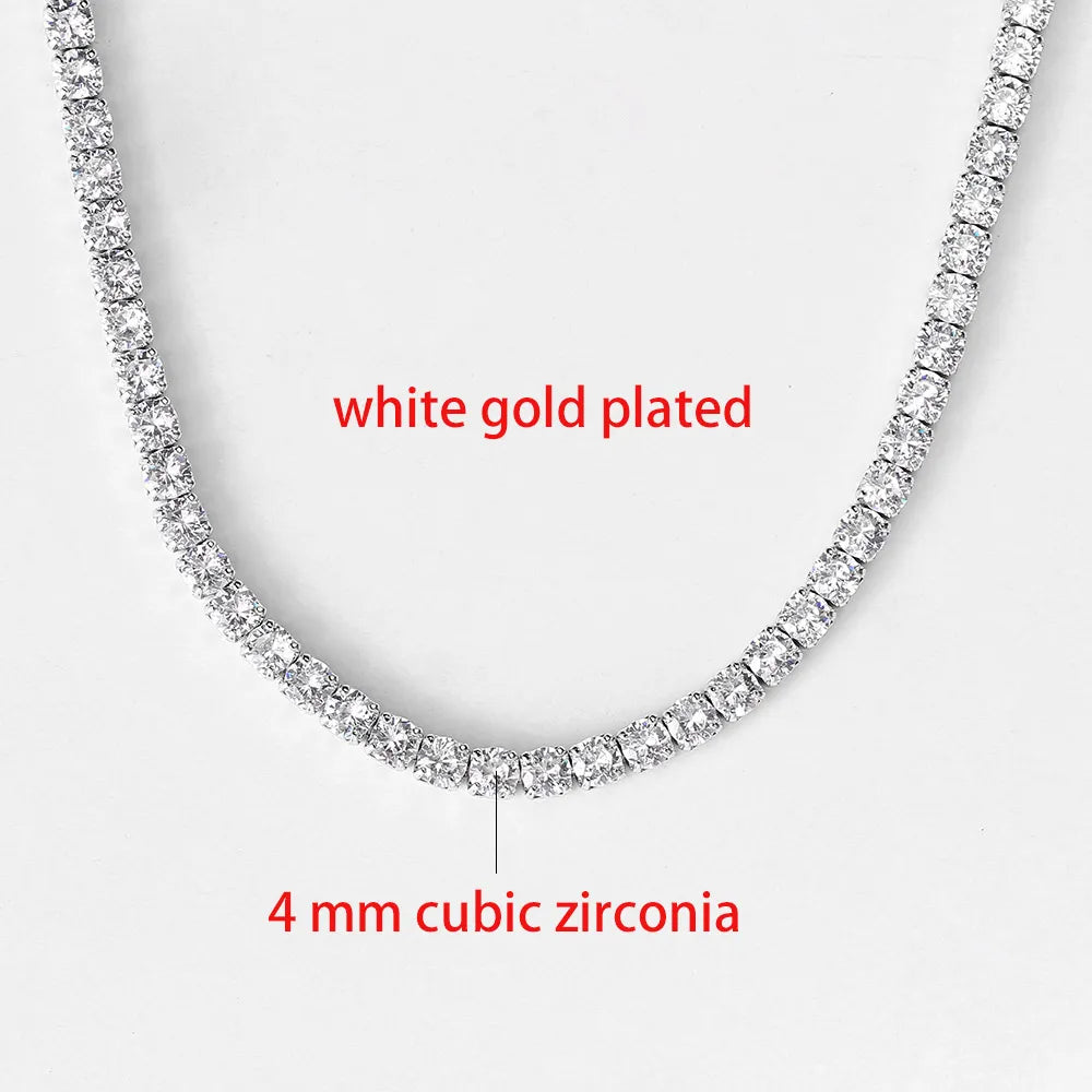 JuliaFashion-Iced Out Tennis CZ Choker Necklace