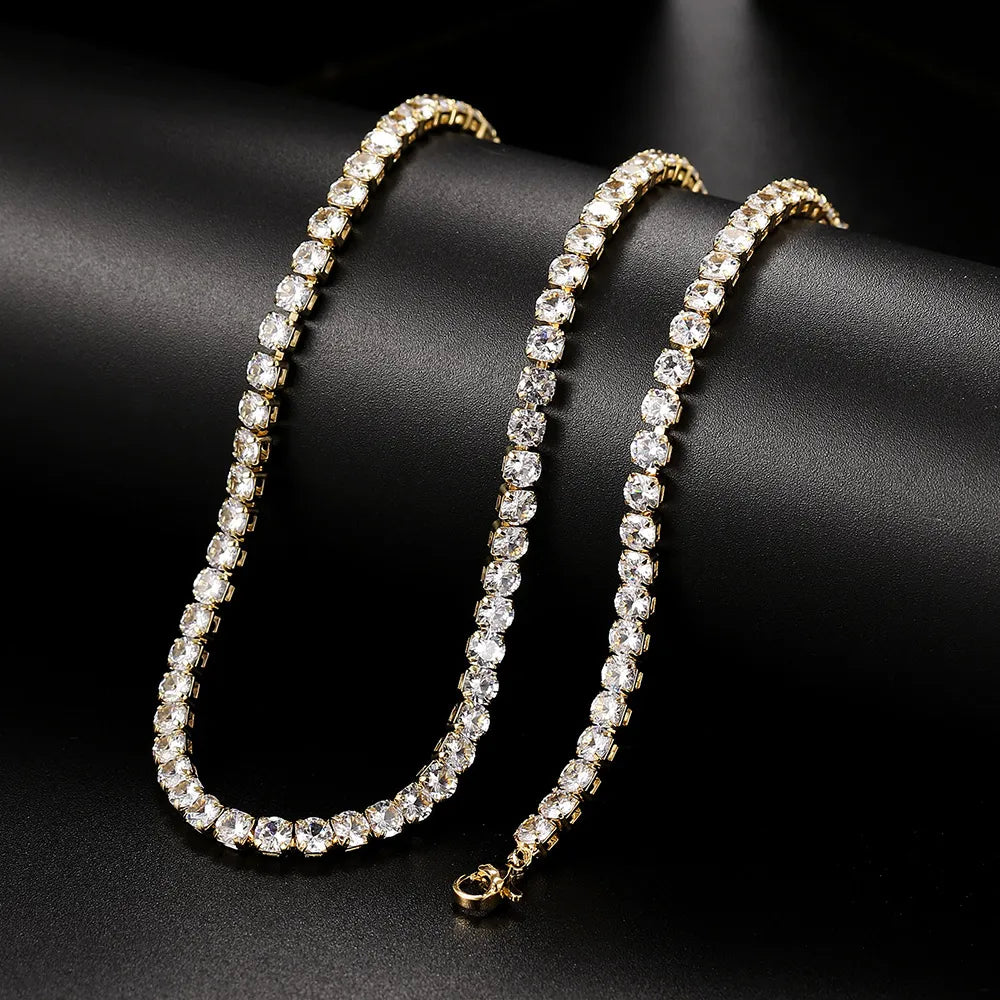 JuliaFashion-Iced Out Tennis CZ Choker Necklace