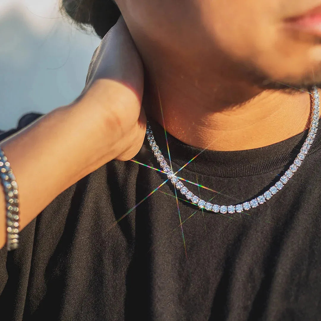 JuliaFashion-Iced Out Tennis CZ Choker Necklace