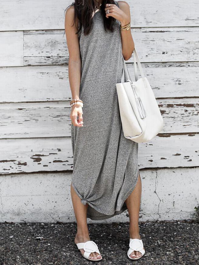 JuliaFashion - 2024 Simple As Can Be Seamless Midi Dress