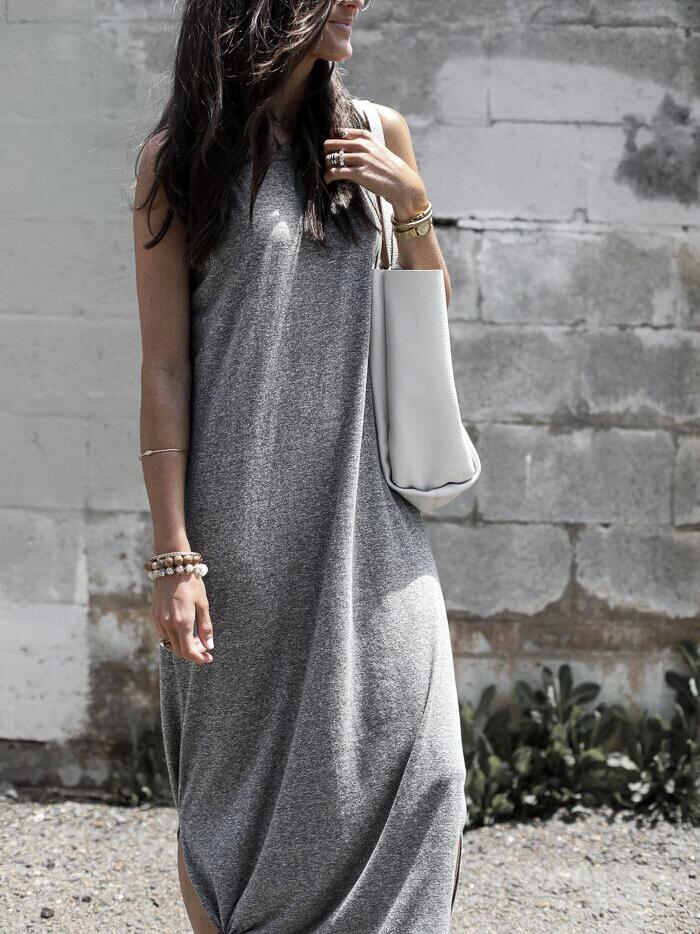JuliaFashion - 2024 Simple As Can Be Seamless Midi Dress
