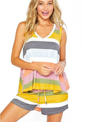 JuliaFashion-Plus Size Short Sleeve Pajamas Set