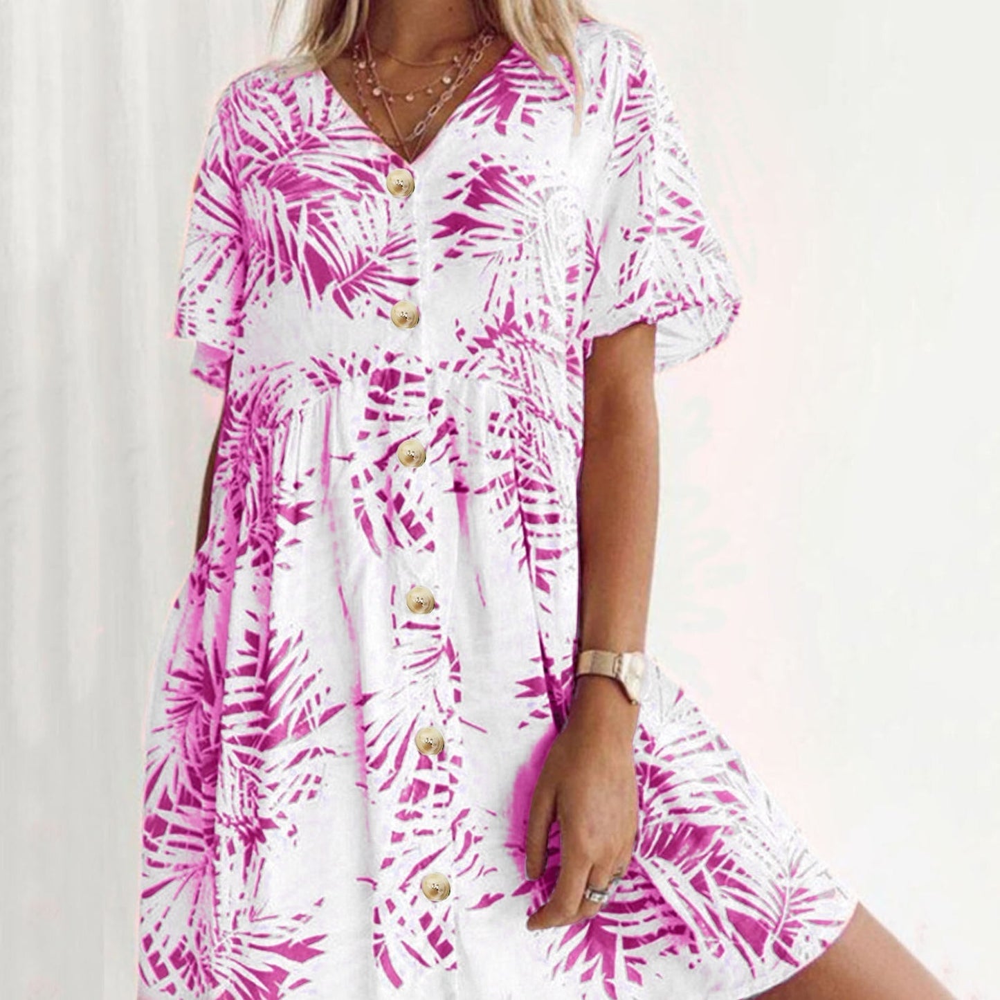 JuliaFashion - 2024 Vintage Mini T Shirt Dress
