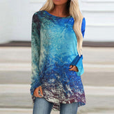 JuliaFashion - 2024 Women Long Sleeve Crew Neck Floral Printed T-Shirt Top