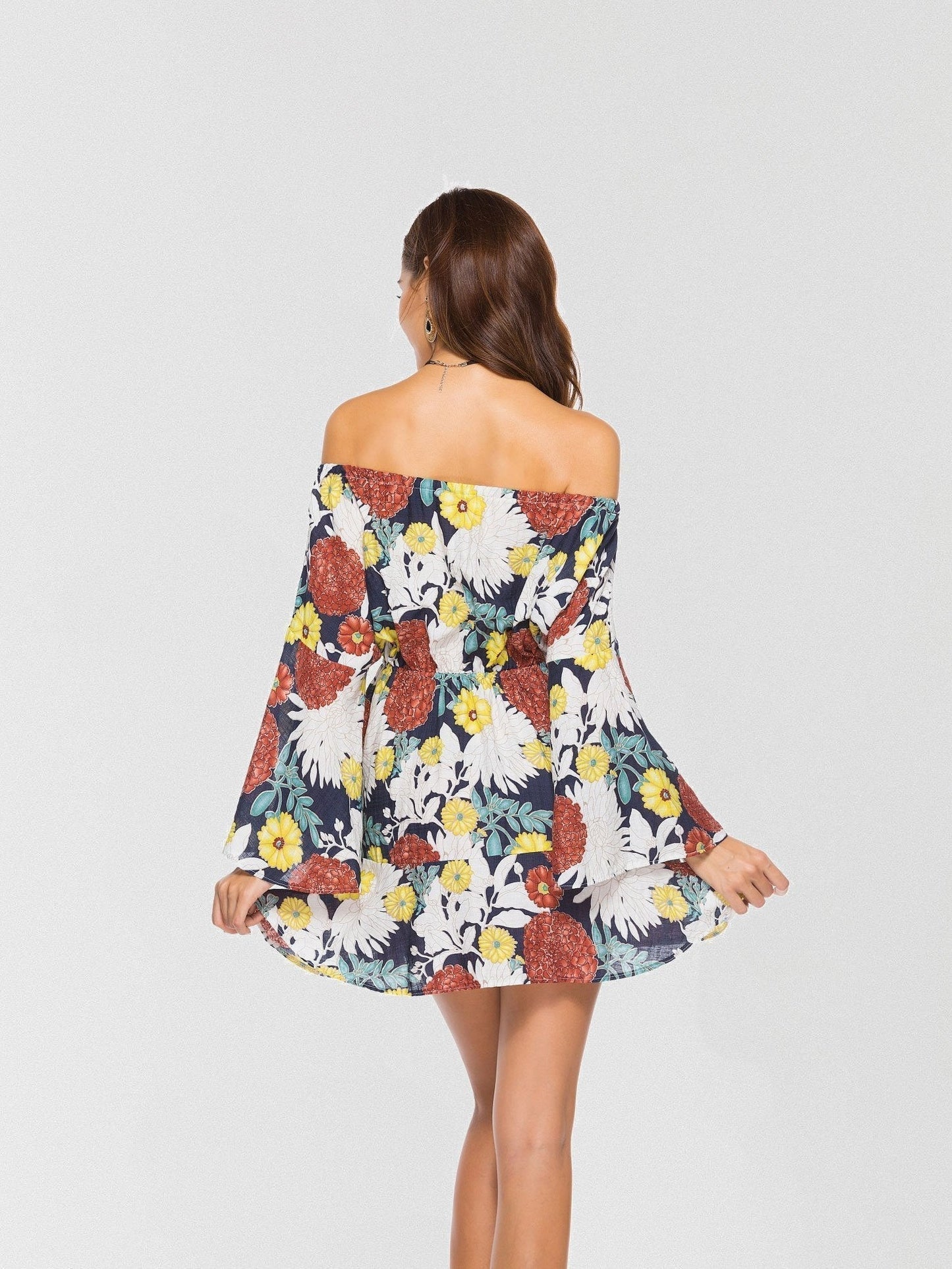 JuliaFashion - 2024 Without You Floral Off The Shoulder Dress