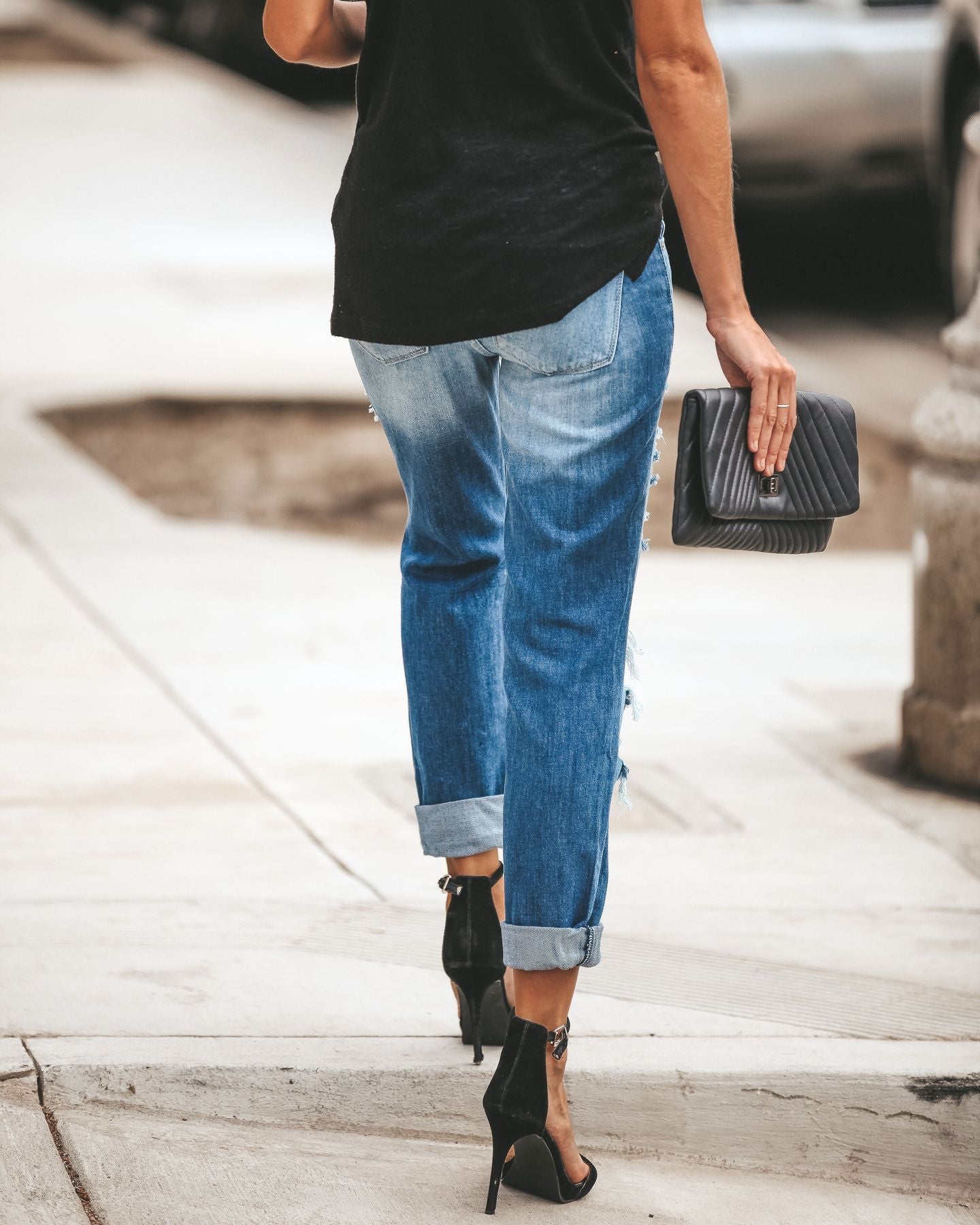 JuliaFashion - 2024 Women Loose Casual Pants Street Wear Wash Blue Denim Pants