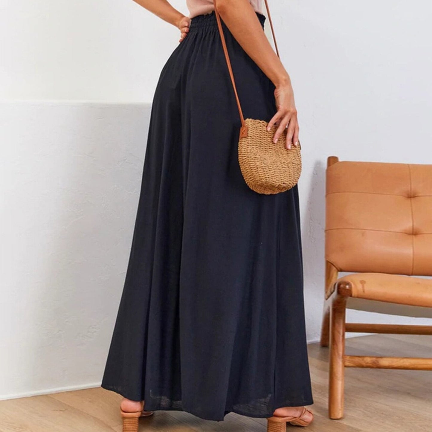 JuliaFashion-Bohemian Summer Elastic Waist Pants