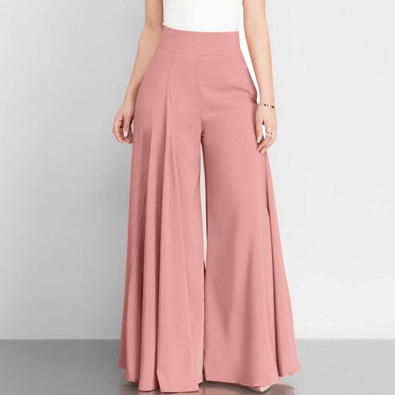 JuliaFashion-Elegant High Waist Wide Leg Pants