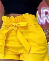 JuliaFashion - 2024 Women High Waist Shorts Solid Color Pockets Short Pants