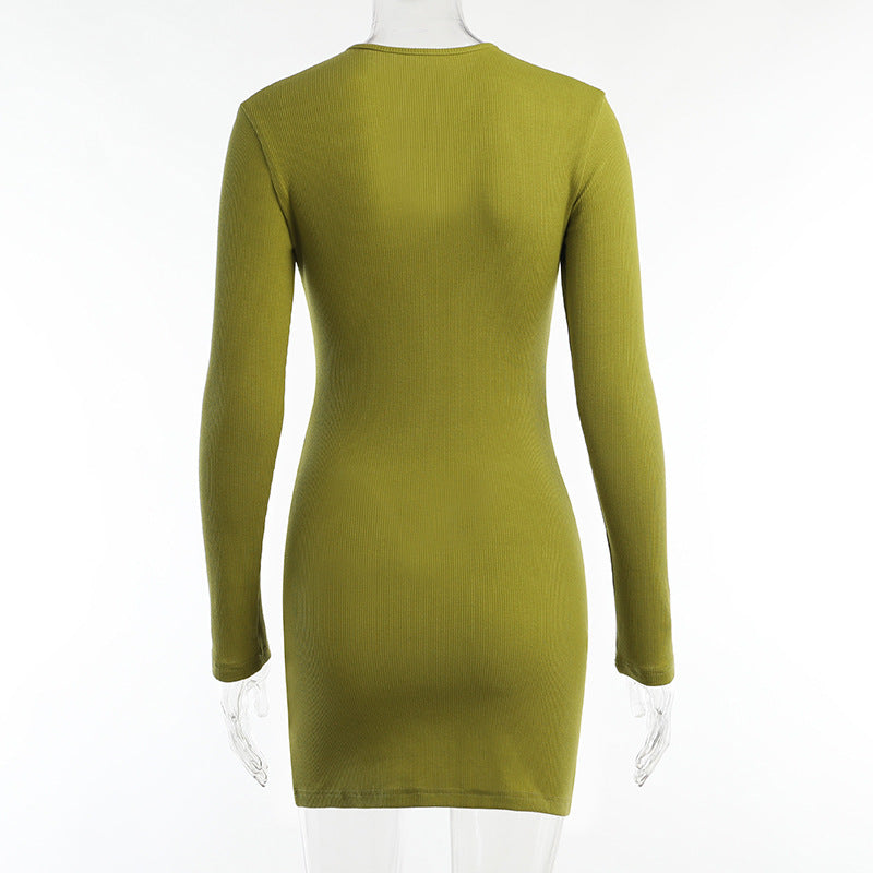 Women Sexy Hollow Midriff-baring Dress