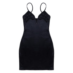 JuliaFashion - 2024 Solid Color Spaghetti Strap Party Club Mini Dresses
