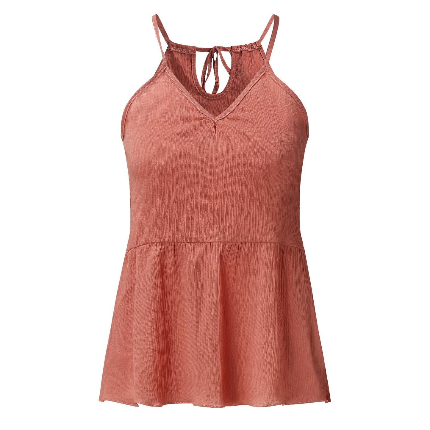 JuliaFashion - 2024 Solid Color Loose V-Neck Cami Tops