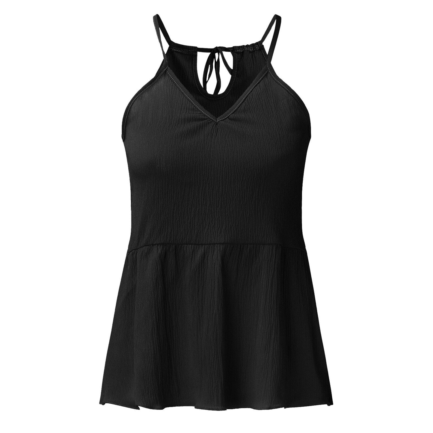 JuliaFashion - 2024 Solid Color Loose V-Neck Cami Tops