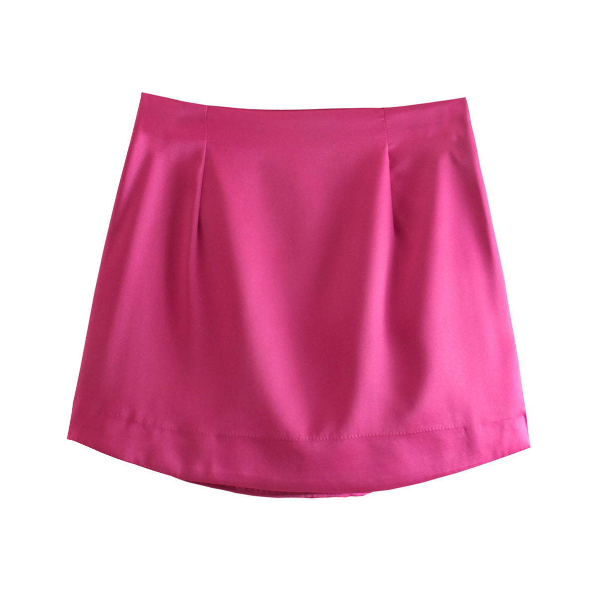 JuliaFashion - 2024 Women Summer Solid Color Sexy Satin A-line Skirts