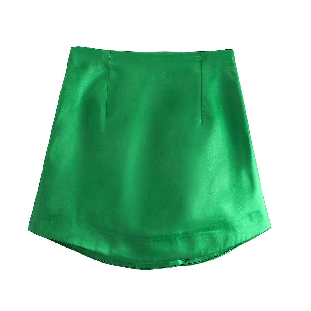 JuliaFashion - 2024 Women Summer Solid Color Sexy Satin A-line Skirts