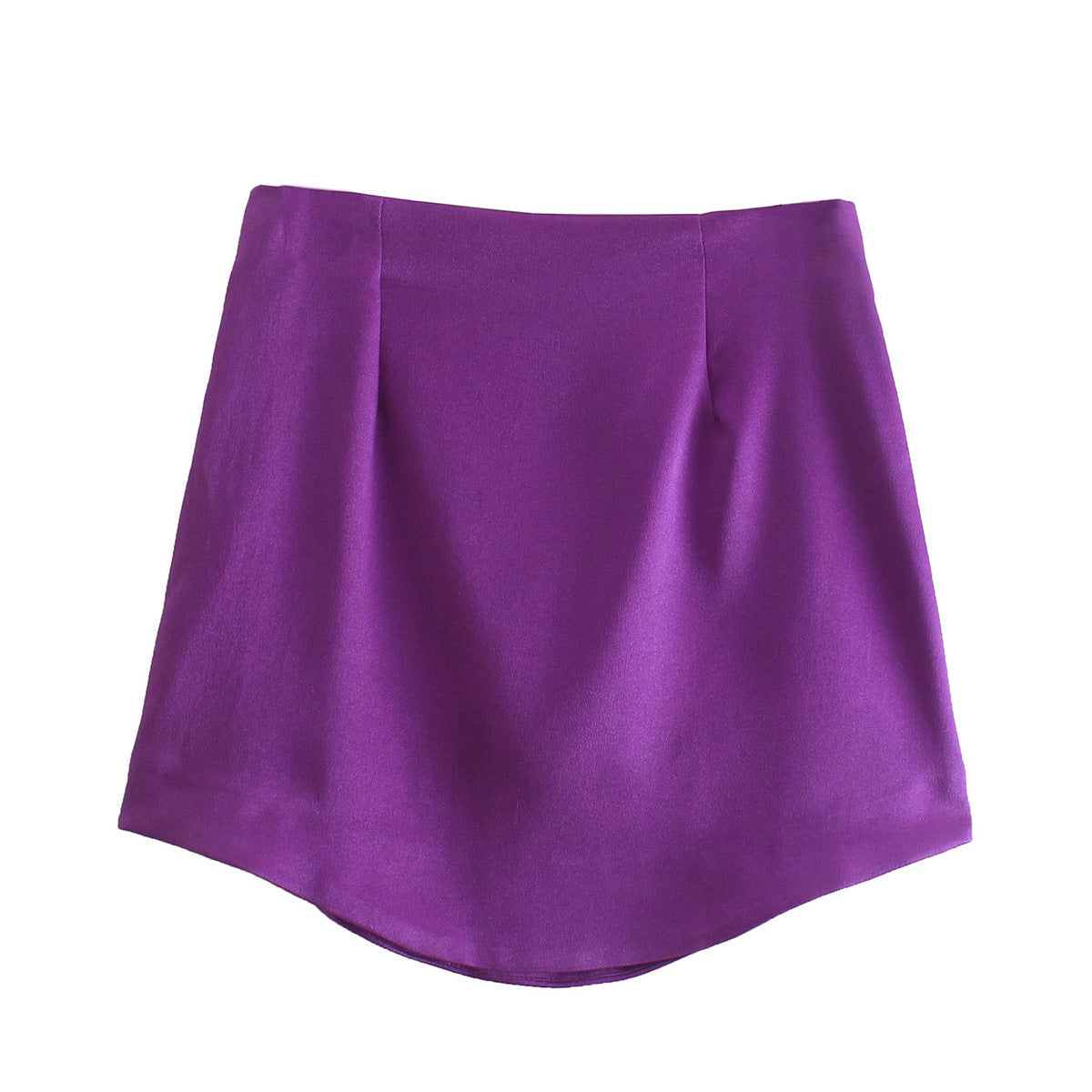 JuliaFashion - 2024 Women Summer Solid Color Sexy Satin A-line Skirts