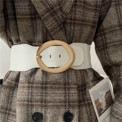 JuliaFashion-Elastic Vintage PU Leather Wild Pin Buckle