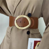 JuliaFashion-Elastic Vintage PU Leather Wild Pin Buckle