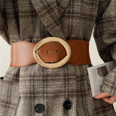 JuliaFashion-Elastic Vintage PU Leather Wild Pin Buckle