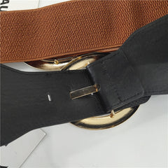 JuliaFashion-Elastic Vintage PU Leather Wild Pin Buckle