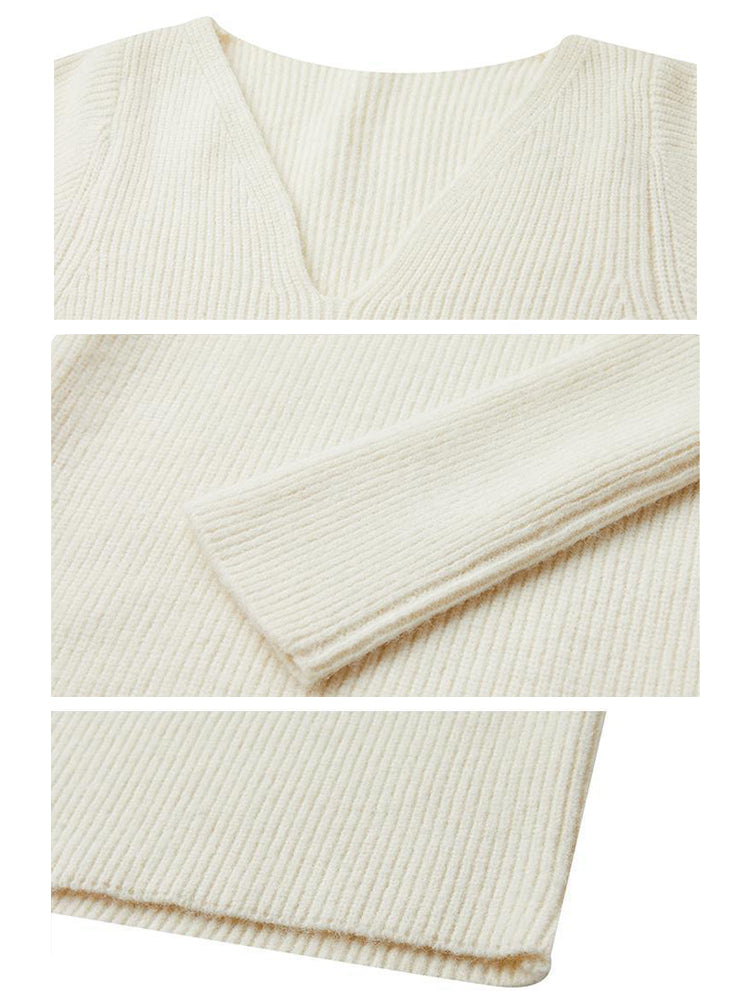 Women's Dress Robe V-Neck Sweater Kintted Dresses