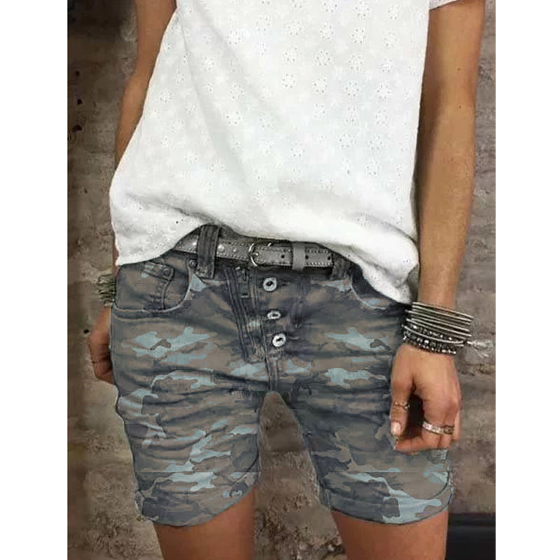 JuliaFashion - 2024 Women's Shorts High Waist Fashion Camouflage Loose Straight Pants