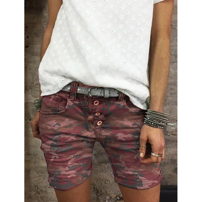 JuliaFashion - 2024 Women's Shorts High Waist Fashion Camouflage Loose Straight Pants