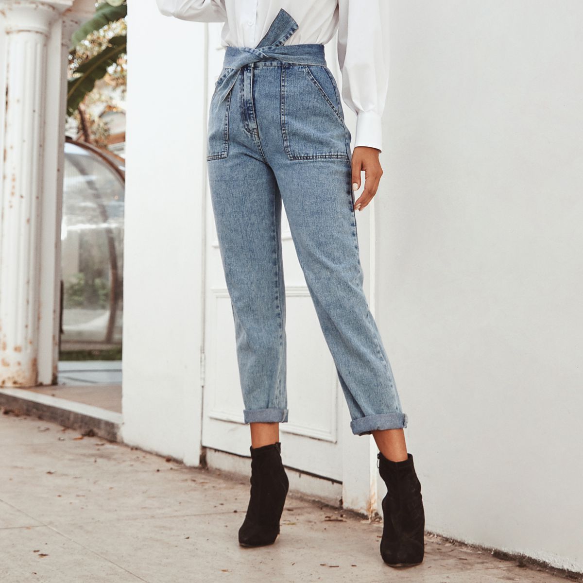 Women's Jeans Straight Leg Denim Jeans