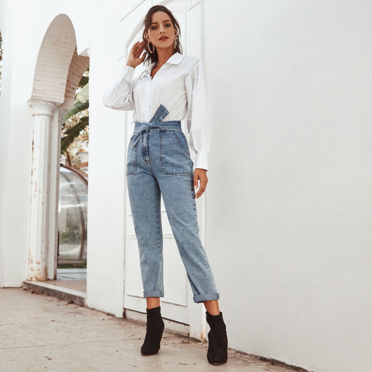 Women's Jeans Straight Leg Denim Jeans