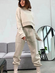 JuliaFashion - 2024 Sports Sweatshirt Two Piece Set