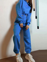 JuliaFashion - 2024 Sports Sweatshirt Two Piece Set