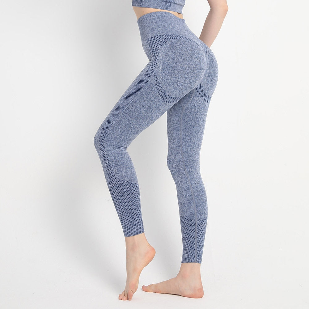 JuliaFashion-Fitness Seamless Workout Push Up Leggings